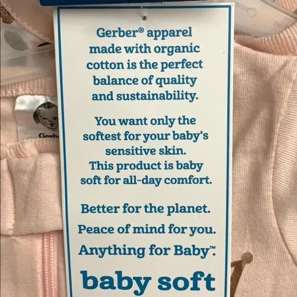 Gerber Organic Baby Girl Princess Sleep N' Play, 2 Pack   0-3 months